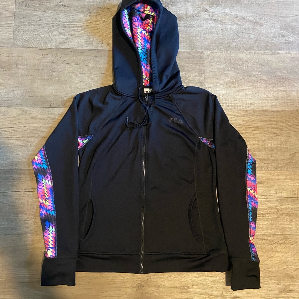 Women’s Black Fila Zip Up Jacket Size Large.